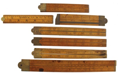 Stanley Rule & Level: Lot Of Assorted B'wood Folding Rules