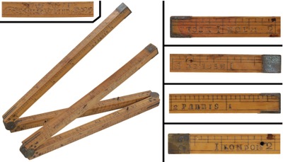 Lind, Nils/stockholm, Sweden: 18th C. Comparative Scale Folding Rule