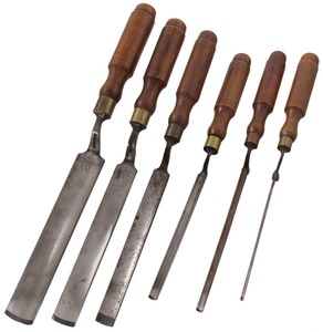D.R. Barton & Company, Rochester, New York: Stepped Set Of Six Crank Neck Gouge
