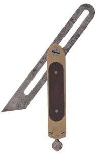 St. Johnsbury Tool Company, St. Johnsbury, Vermont: Rare Six-Inch Brass R'wood Bevel