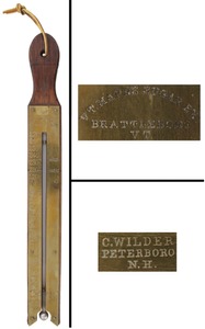 Vermont Maple Syrup Exchange/Brat: Early Brass Faced Ma Maple Syrup Thermome