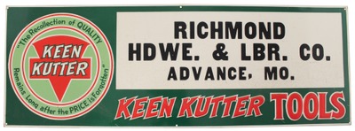 E.C. Simmons Hardware Company, St. Louis, Missouri: Keen Kutter" Advertising Sign