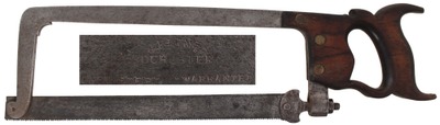 J. Flint, Rochester, New York: Early Maker Butcher's Saw