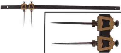 Unmarked: Pair Of Early Brass & Iron Trammels