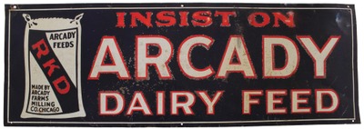 Arcady Farms Milling Co./Chicago,: "Arcady Dair Feed" Advertising Sign