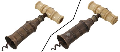 Unmarked: Early Bone Handle Mechanical Corkscrew