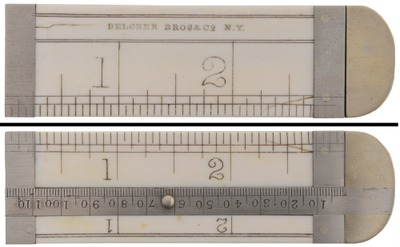 Belcher Bros. & Company, New York, New York: Spectacular Button Caliperding Rule