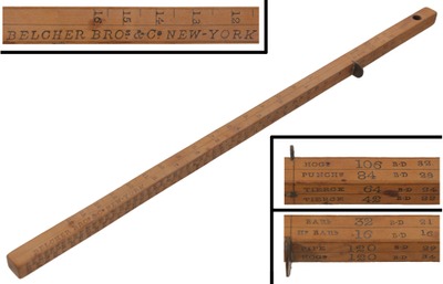 Belcher Bros. & Company, New York, New York: Rare Small Size B'wood Wantage Rod
