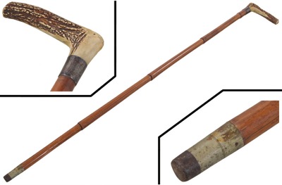 Unmarked: Horn Hdl. Bamboo Walking Stick