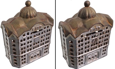 A.C. Williams Company, Chagrin Falls, Ohio: Cast Iron "Domed Bank" Still Bank