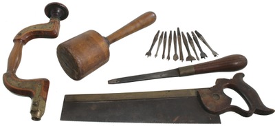 Assorted Makers: Lot Of Early Type Woodworking Tools