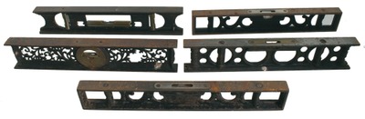 Assorted Makers: Five One-Foot Cast Iron Levels