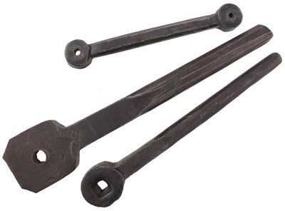 Unmarked: Lot Of Three Hand Forged Bolt Headers