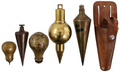 Unmarked: Lot Of Five Unus. Plumb Bob