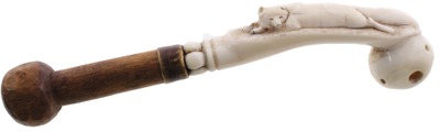 Unmarked: Unus. Wood Hdl. Child's Rattle