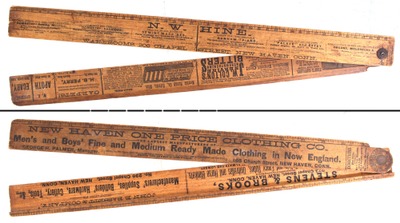 Unmarked: 19th C. Advertising Two-Fold Folding Rul