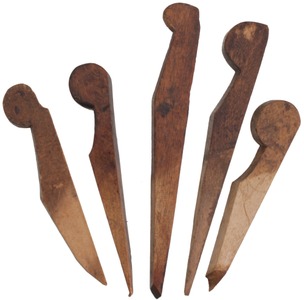 Assorted Makers: Five Early Type Molding Plane Wedges