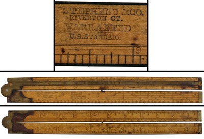 Stephens & Company, Riverton, Connecticut: Two-Foot, Two-Fold Folding Rule