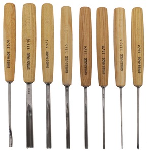 Pfeil Swiss Made, Langenthal, Switzerland: Lot Of Eight Extra Clean Carving Tool