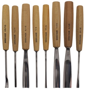 Pfeil Swiss Made, Langenthal, Switzerland: Lot Of Eight Extra Clean Carving Tool