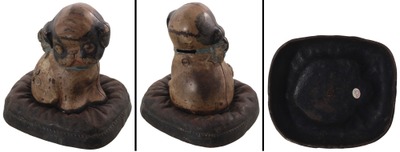 Hubley Manufacturing Company, Lancaster, Pennsylvania: Cast Iron Puppy Doorstop/Still Bank