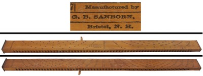 G.B. Sanborn, Bristol, New Hampshire: "Tally" Lumber Measure Rule