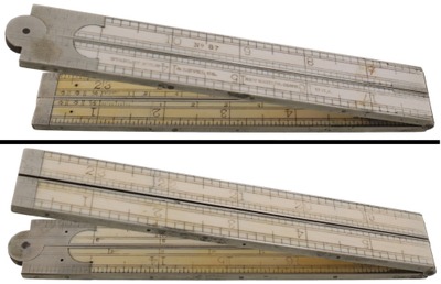 STANLEY (Unmarked), No. 87: Early Ivory & Ger. Silver Folding Rul
