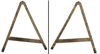 Unmarked: 18th C. Brass Two Fold Folding Rule