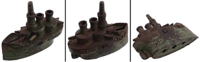 J. & E. Stevens & Company, Cromwell, Connecticut: Cast Iron Battleship Oregon" Still Bank