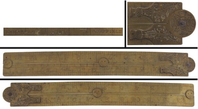 Wm. Marples & Sons, Hibernia Works, Sheffield, England: Solid Brass 2 Fold Folding Rule