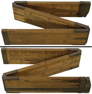 J. Rabone & Sons, Birmingham, England, No. 1214: Three Fold Iron Monger's Folding Rul
