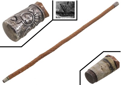 William Demuth Company, Queens, New York: Sterling Silver Head Walking Stick