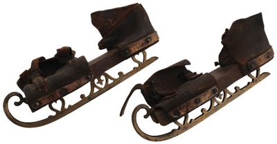 Unmarked: Pair Of Early Type Ice Skates