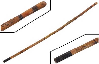 Unmarked: Carved Indian Walking Stick