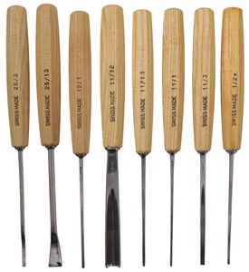 Pfeil Swiss Made, Langenthal, Switzerland: Lot Of Eight Extra Clean Carving Tool