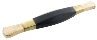 Unmarked: Magnificent Ebony Brass & Bone Burnish