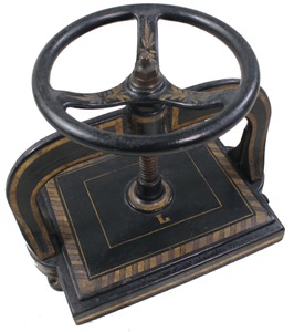 Unmarked: Fancy 19th C. Cast Iron Book Press