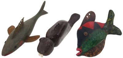 Robert Lindner, Clarence, New York: 3 Artfully Crafted Fish Decoys