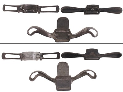 Assorted Makers: Three Cast Iron Body Spoke Shaves