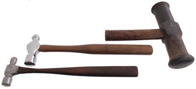 Assorted Makers: Three Early Type Metal Wkg. Hammer