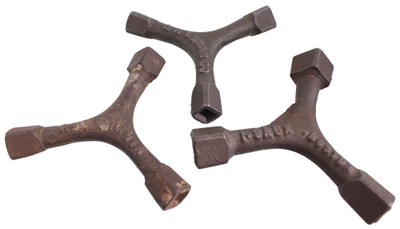Assorted Makers: Three Cast Iron Bed Wrenches