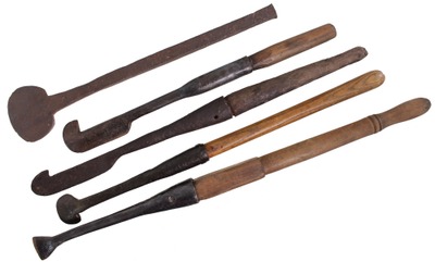 Unmarked: Coll. Of Five Assorted Bark Spuds