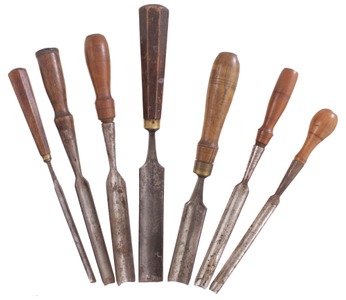 Assorted Makers: Stepped Set Of Tang & Socket Gouges