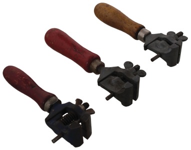 Assorted Makers: Three Wood Handle Hand Vises