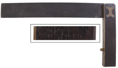S.A. Jones & Company, Hartford, Connecticut: Massive Rosewood & Brass Try Square
