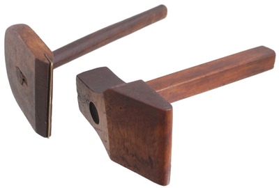 Assorted Makers: Two Wood Body Veneer Hammers
