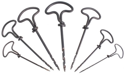 Unmarked: Set Of Seven Iron Wire Gimlets