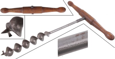 Hamden Auger Company, Hamden, Connecticut: Early 2" "T" Form Auger Handle