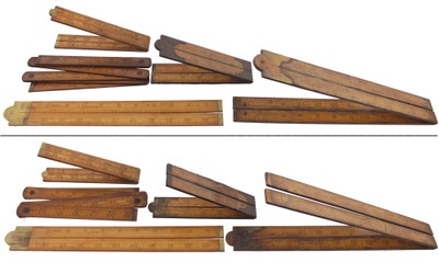 Assorted Makers: Lot Of Five Clean & Sound Folding Rules