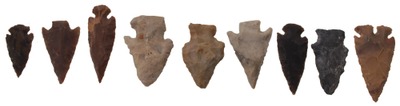 Unmarked: Lot Of Nine Arrow Points